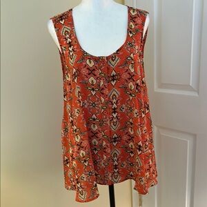 Style & Co Red Sleeveless Blouse Relaxed Fit